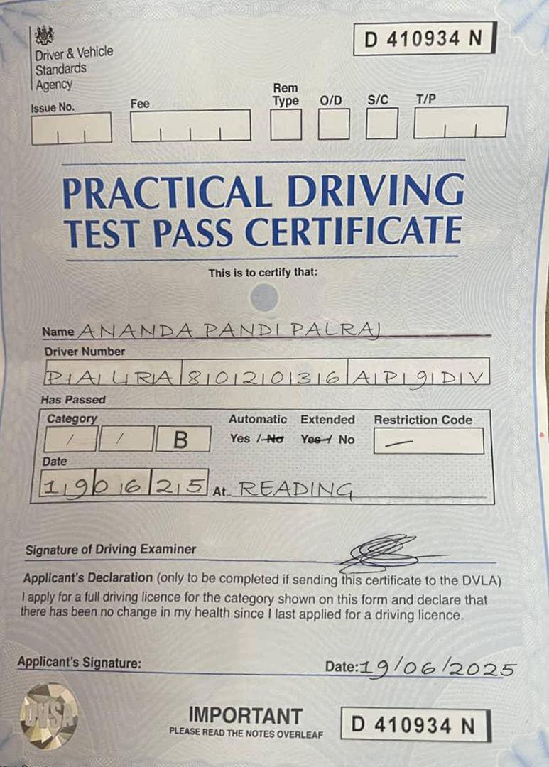 UK driving licence